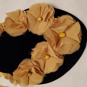 Anthropologie Yellow Flower Bohemian Festival Necklace NEW